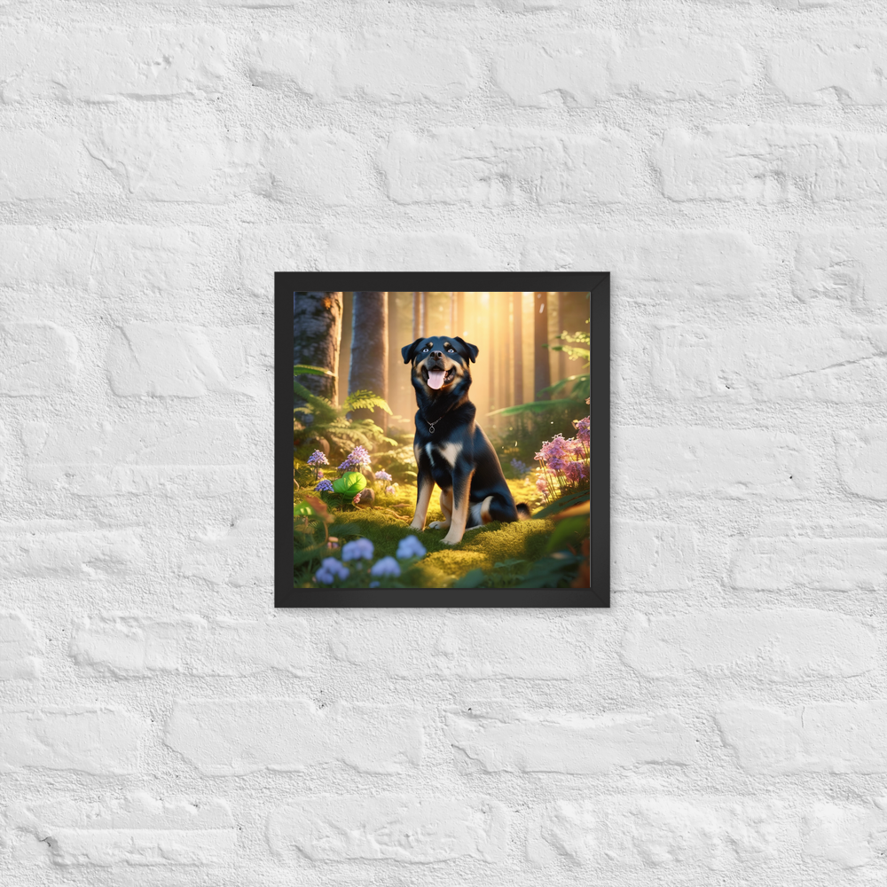 PugMug Custom Blue Framed Print