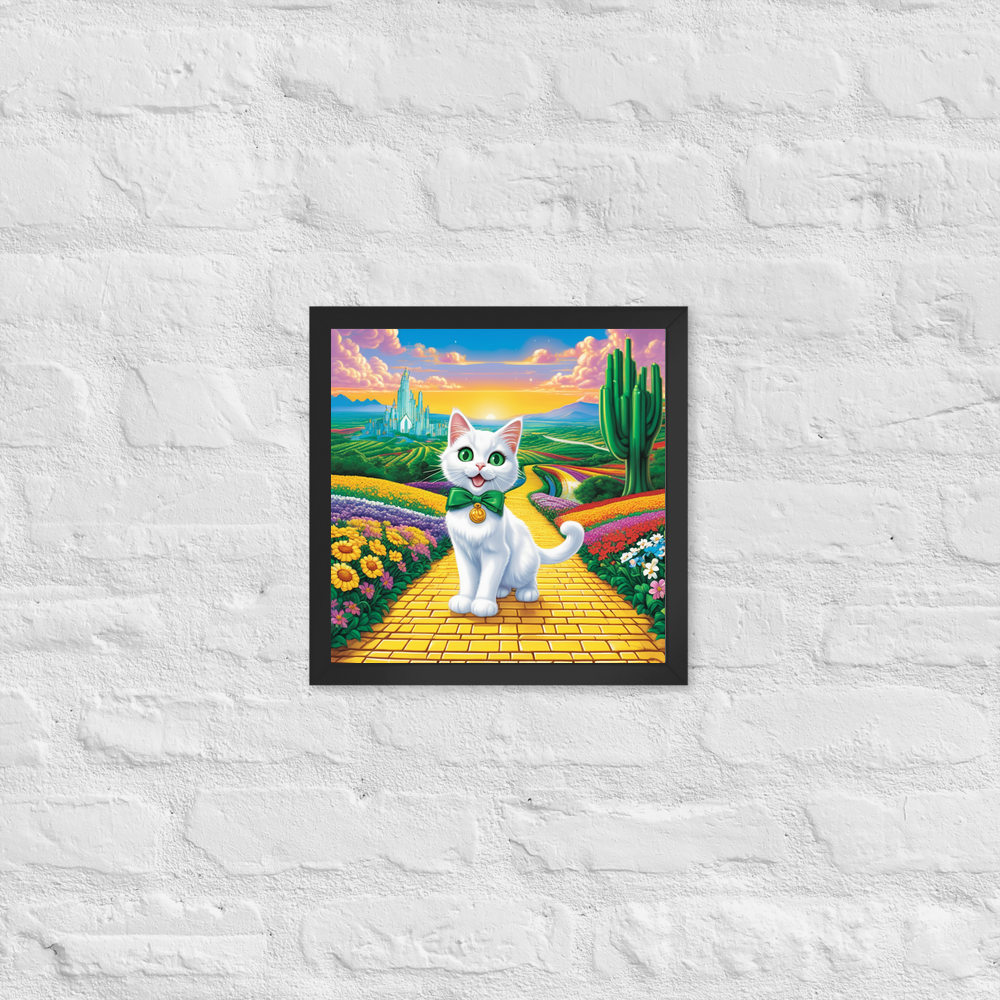 PugMug Custom White Companion Cat Framed Print