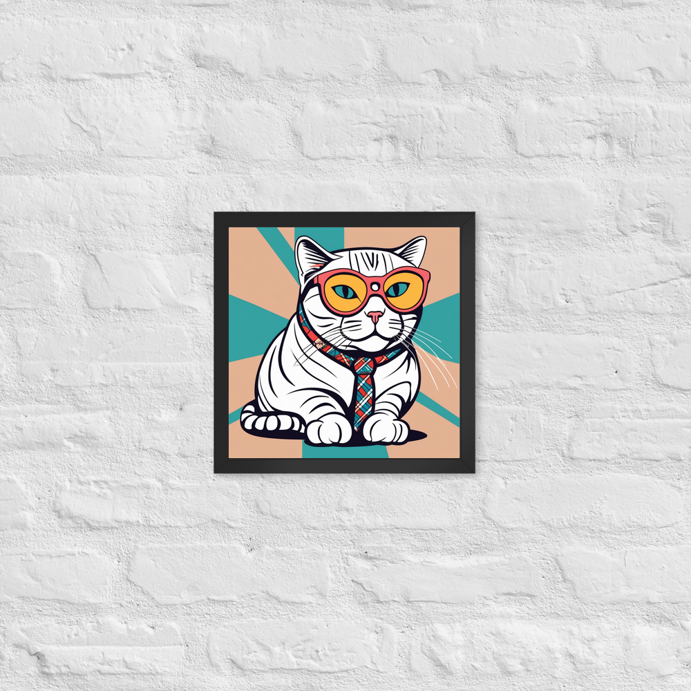 PugMug Custom Tabby Scottish Fold Cat Framed Print