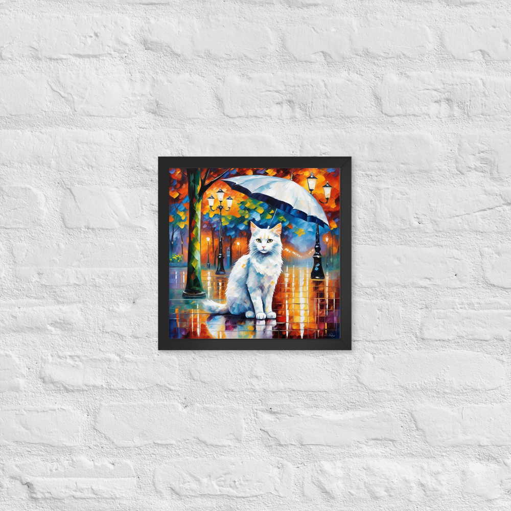 PugMug Custom White Companion Cat Framed Print