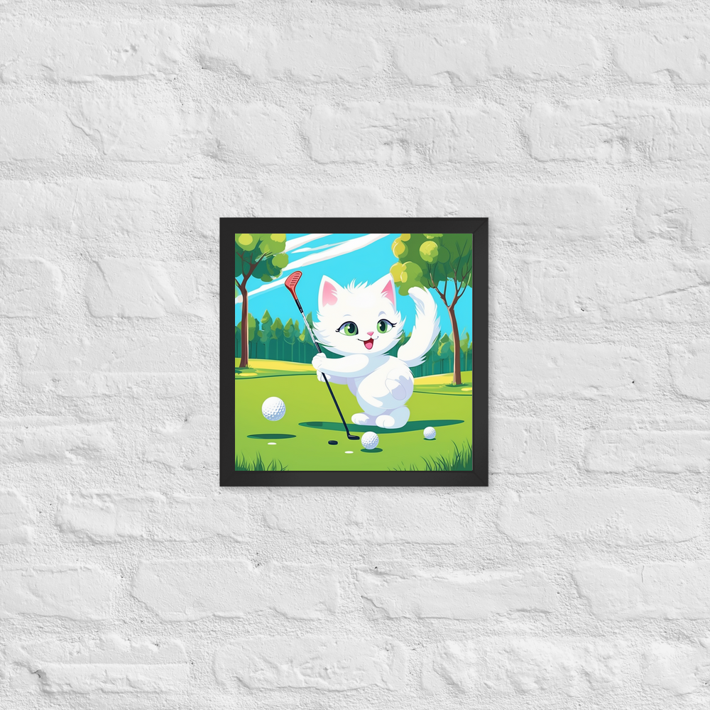 PugMug Custom White Companion Cat Framed Print