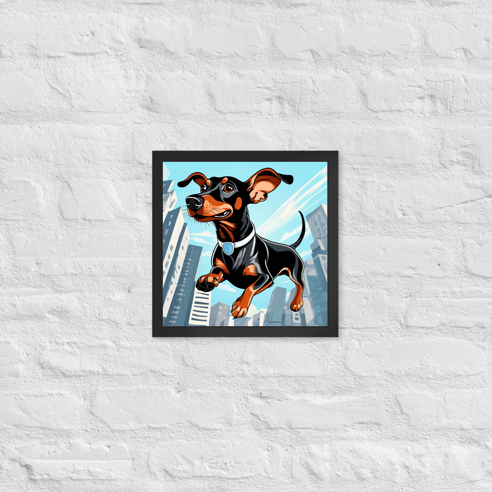 PugMug Custom Black Dachshund Framed Print
