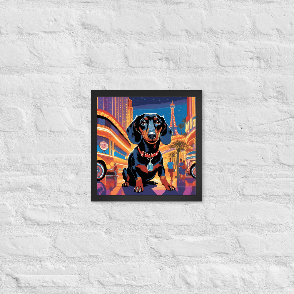 PugMug Custom Black Dachshund Framed Print