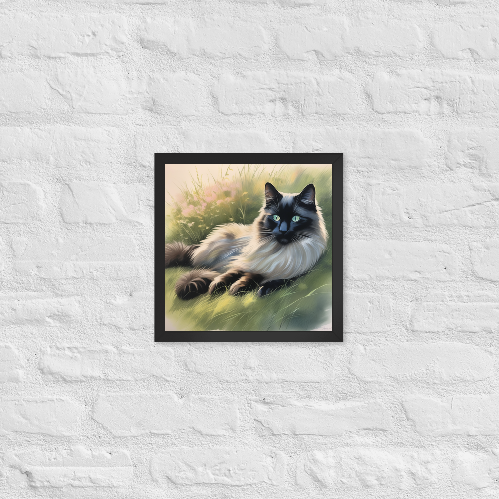 PugMug Custom Black Ragdoll Cat Framed Print