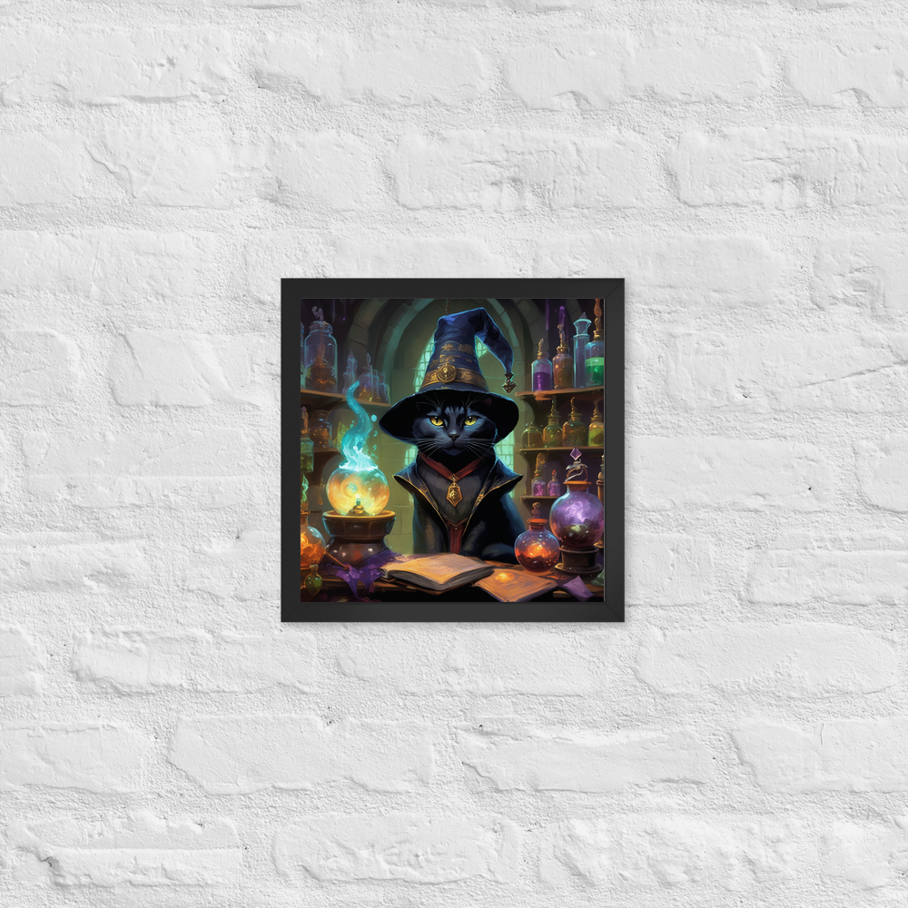 PugMug Custom Black American Shorthair Cat Framed Print