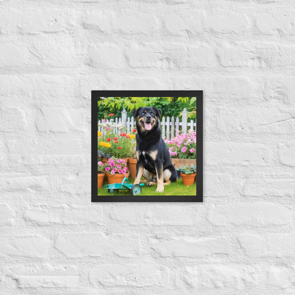 PugMug Custom Blue Framed Print