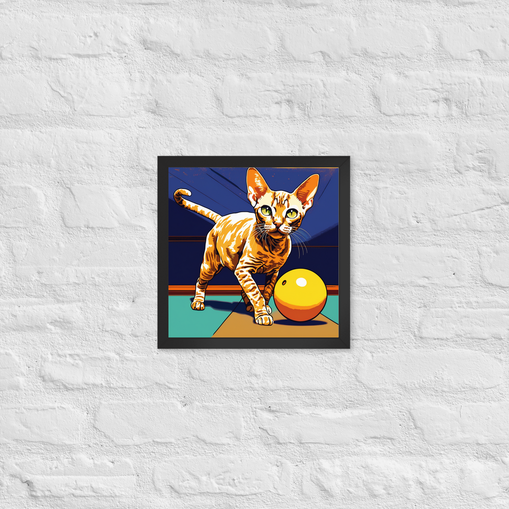 PugMug Custom Tabby Devon Rex Cat Framed Print