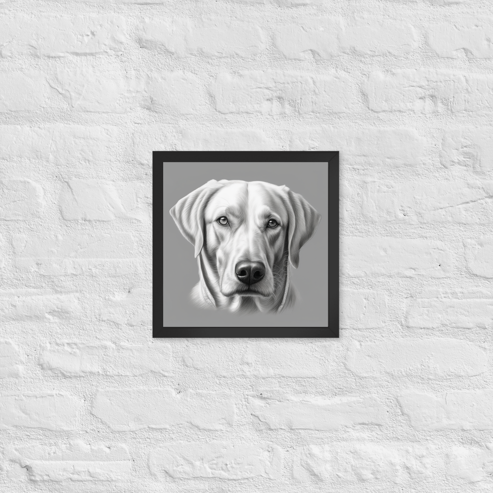 PugMug Custom White Labrador Retriever Framed Print