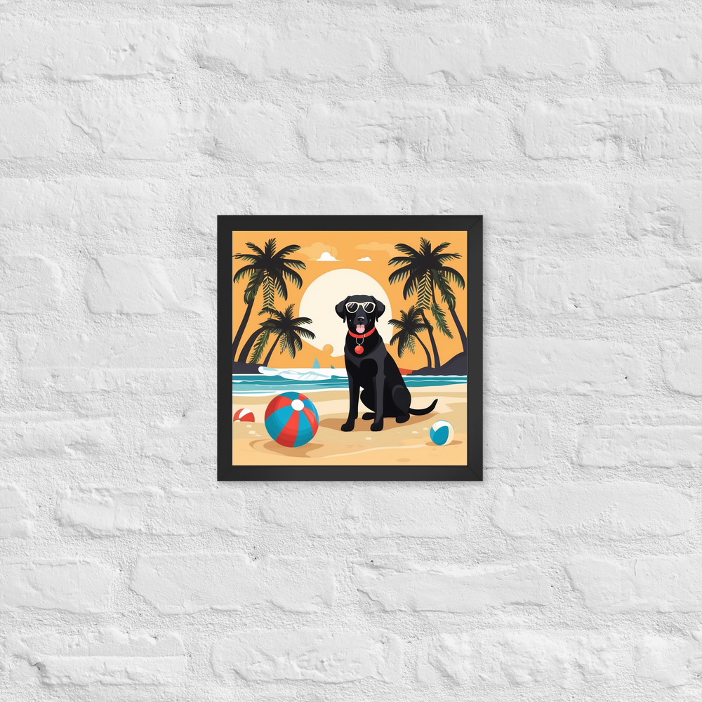 PugMug Custom Black Labrador Retriever Framed Print