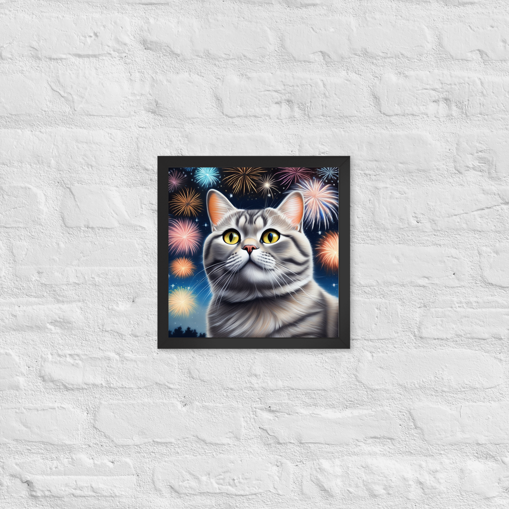 PugMug Custom Tabby British Shorthair Cat Framed Print
