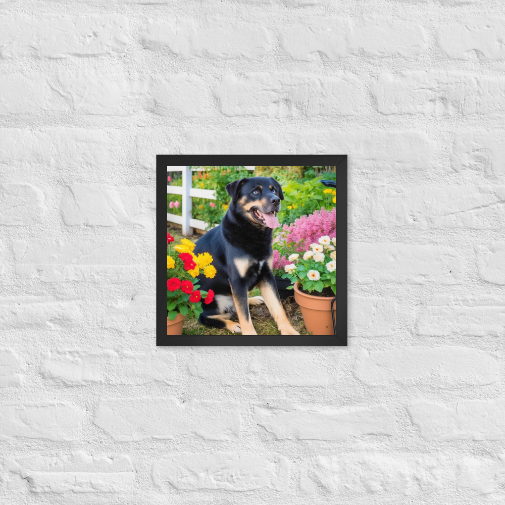 PugMug Custom Blue Framed Print