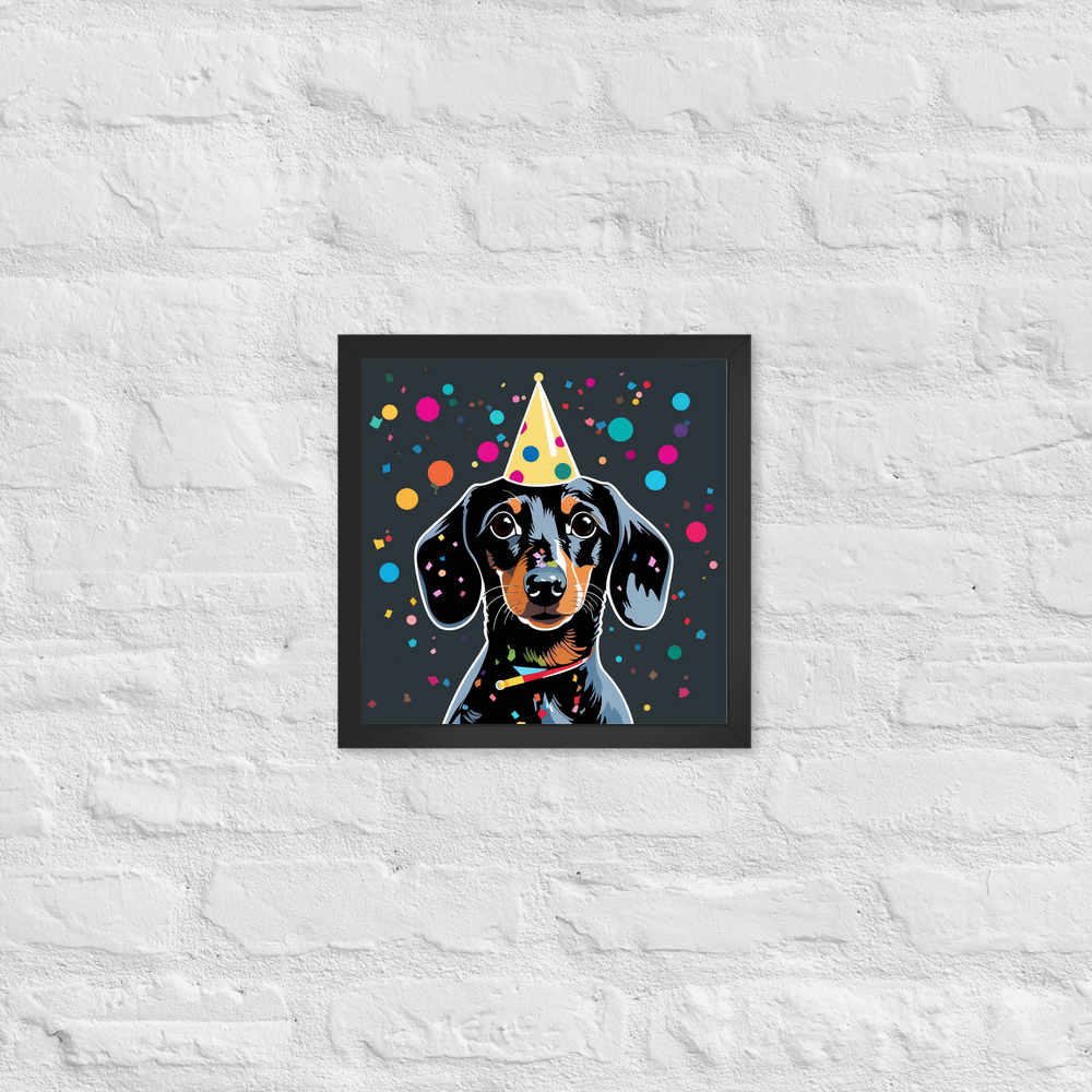 PugMug Custom Black Dachshund Framed Print