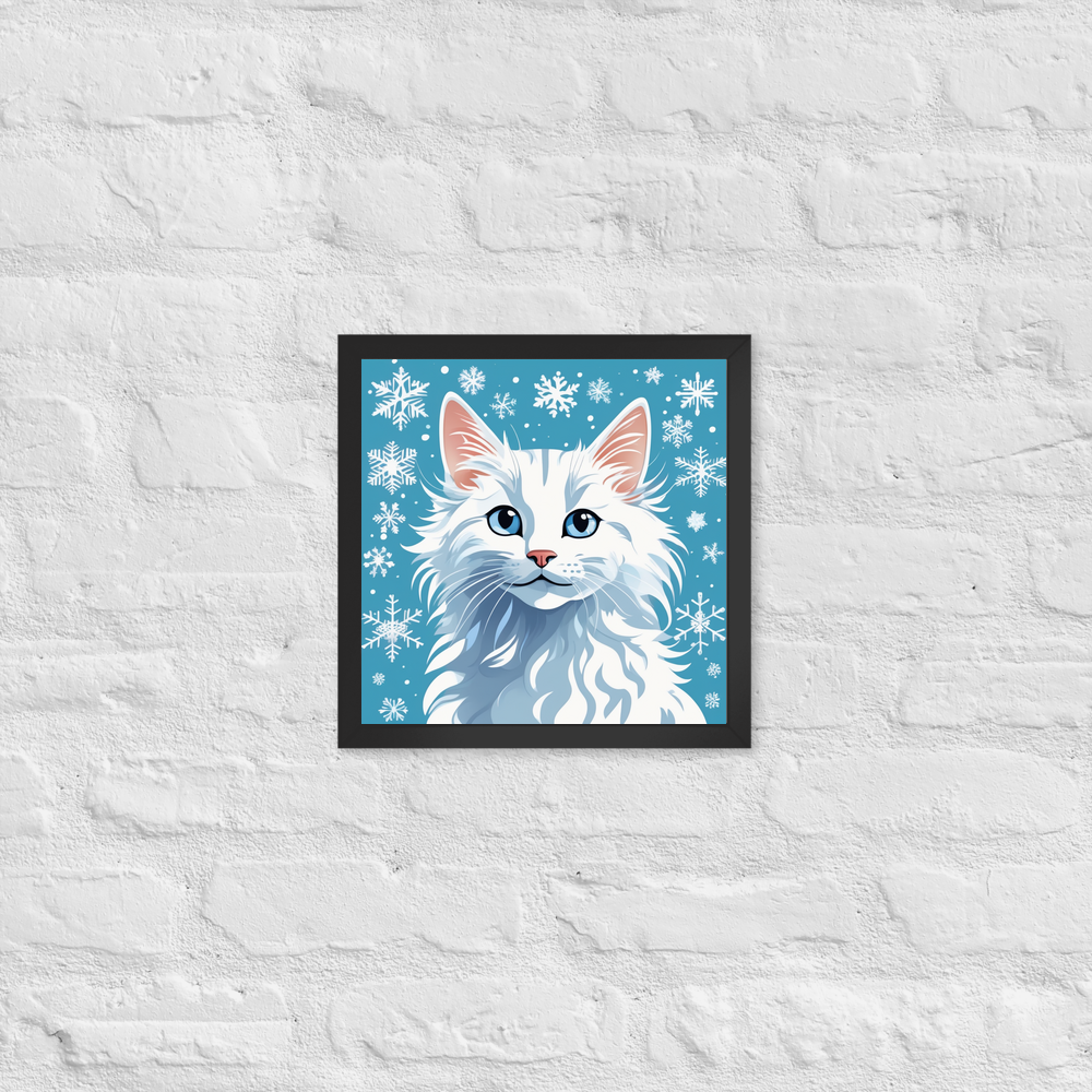 PugMug Custom White Companion Cat Framed Print
