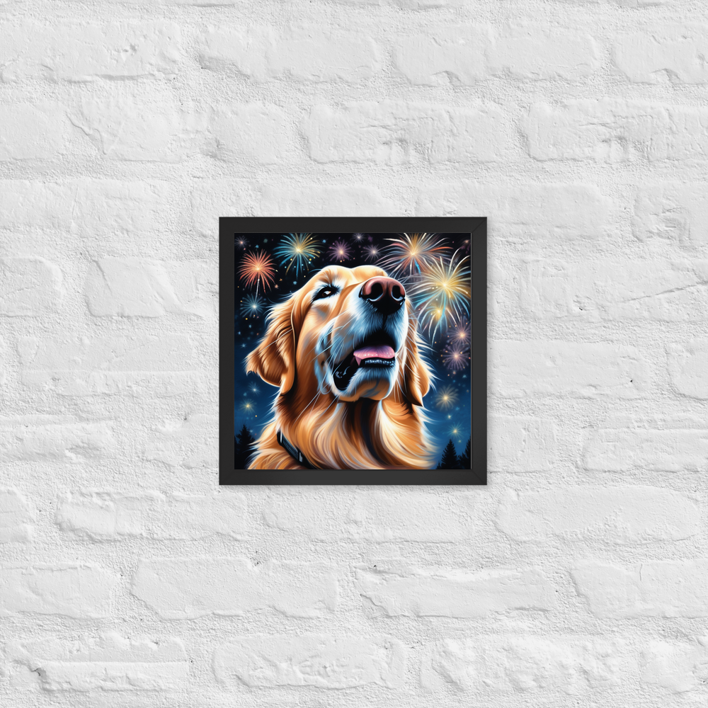 PugMug Custom Golden Retriever Framed Print