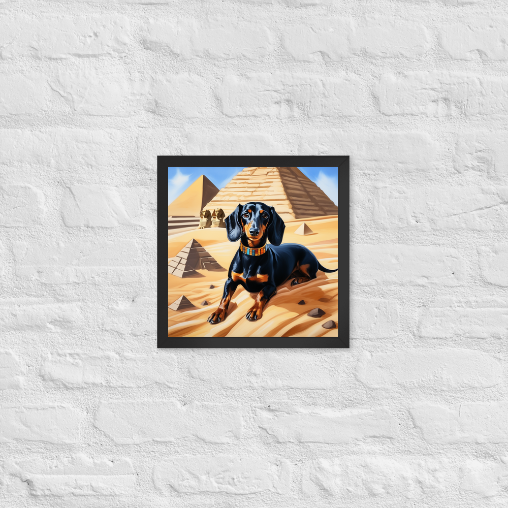 PugMug Custom Black Dachshund Framed Print