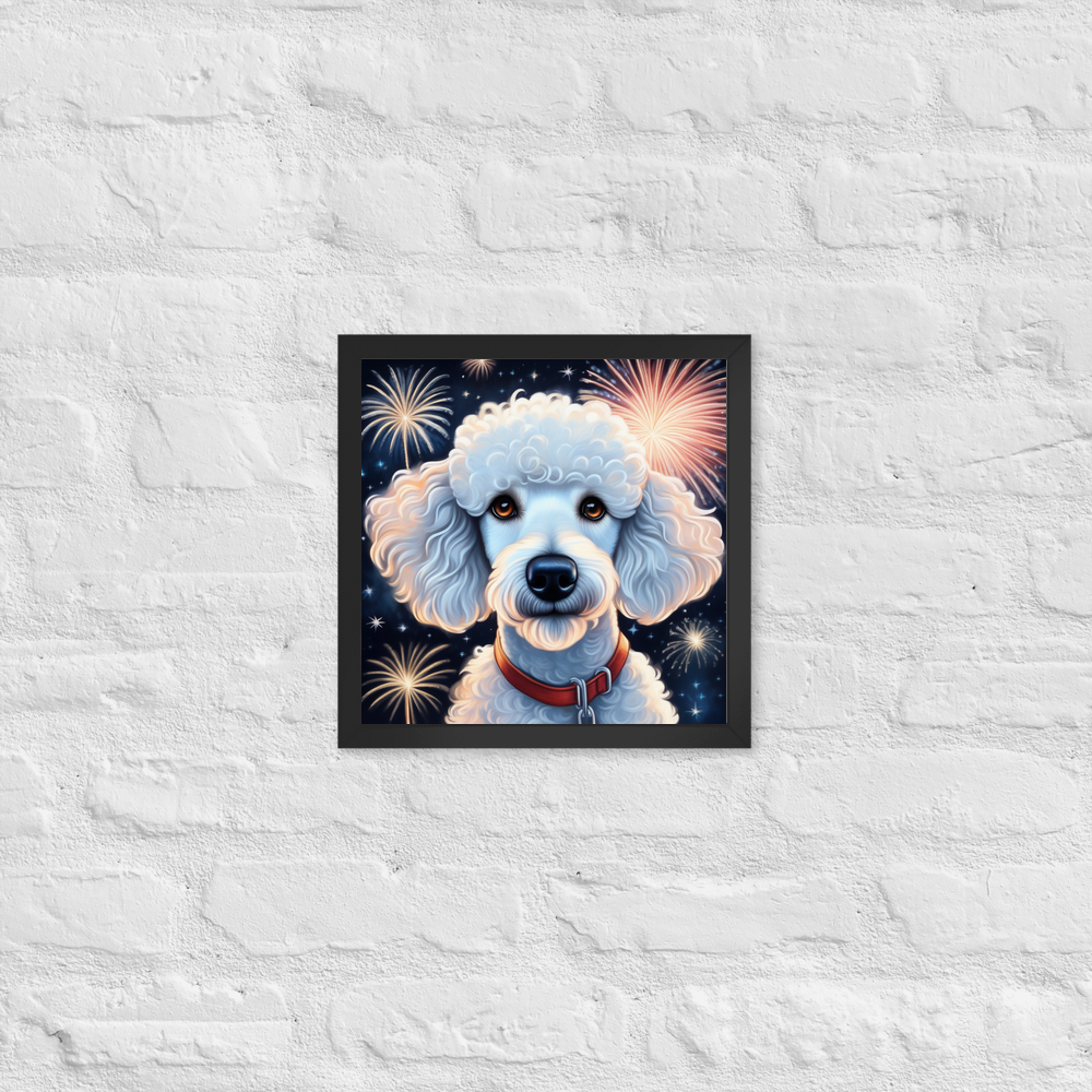 PugMug Custom White Poodle Framed Print