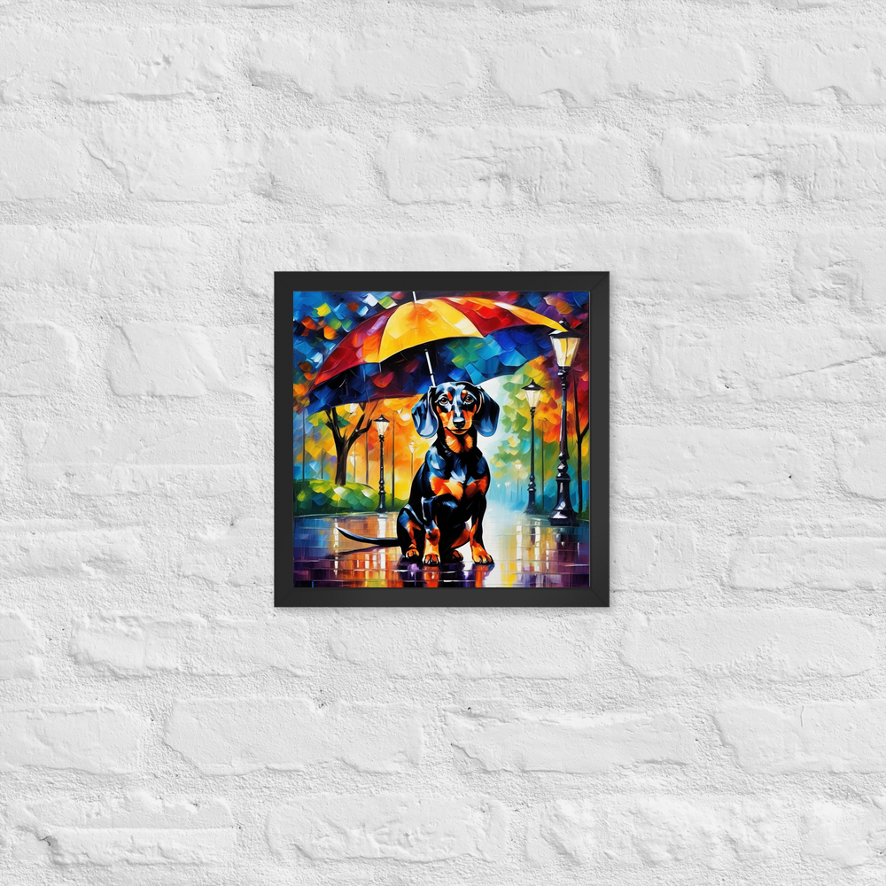 PugMug Custom Black Dachshund Framed Print
