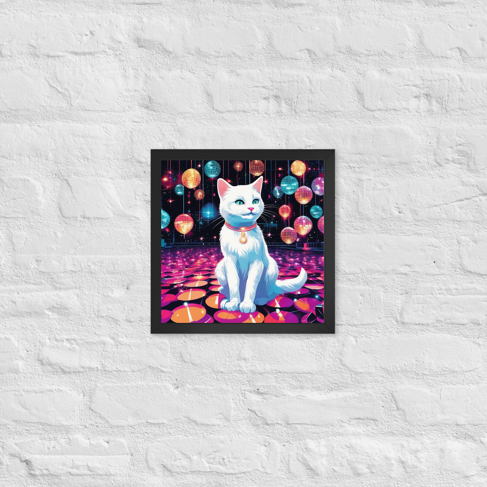 PugMug Custom White Companion Cat Framed Print