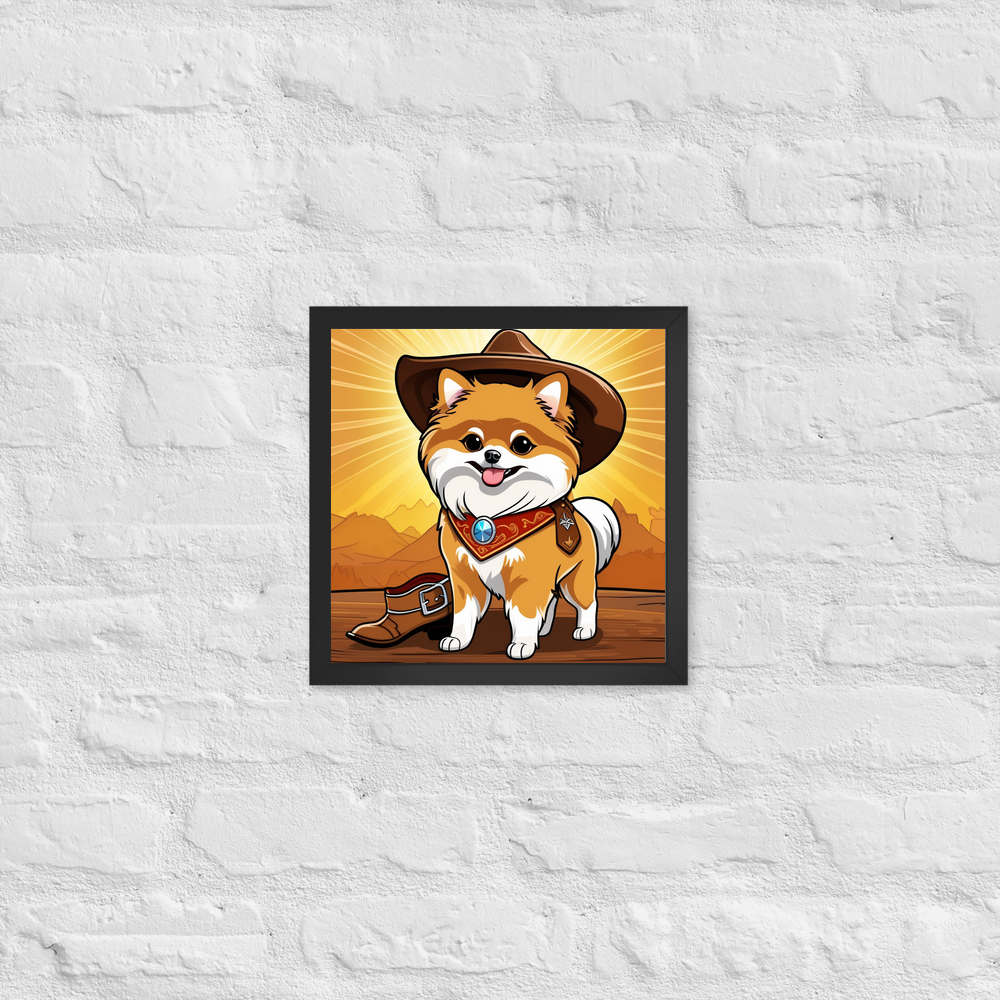 PugMug Custom Tan Pomeranian Framed Print