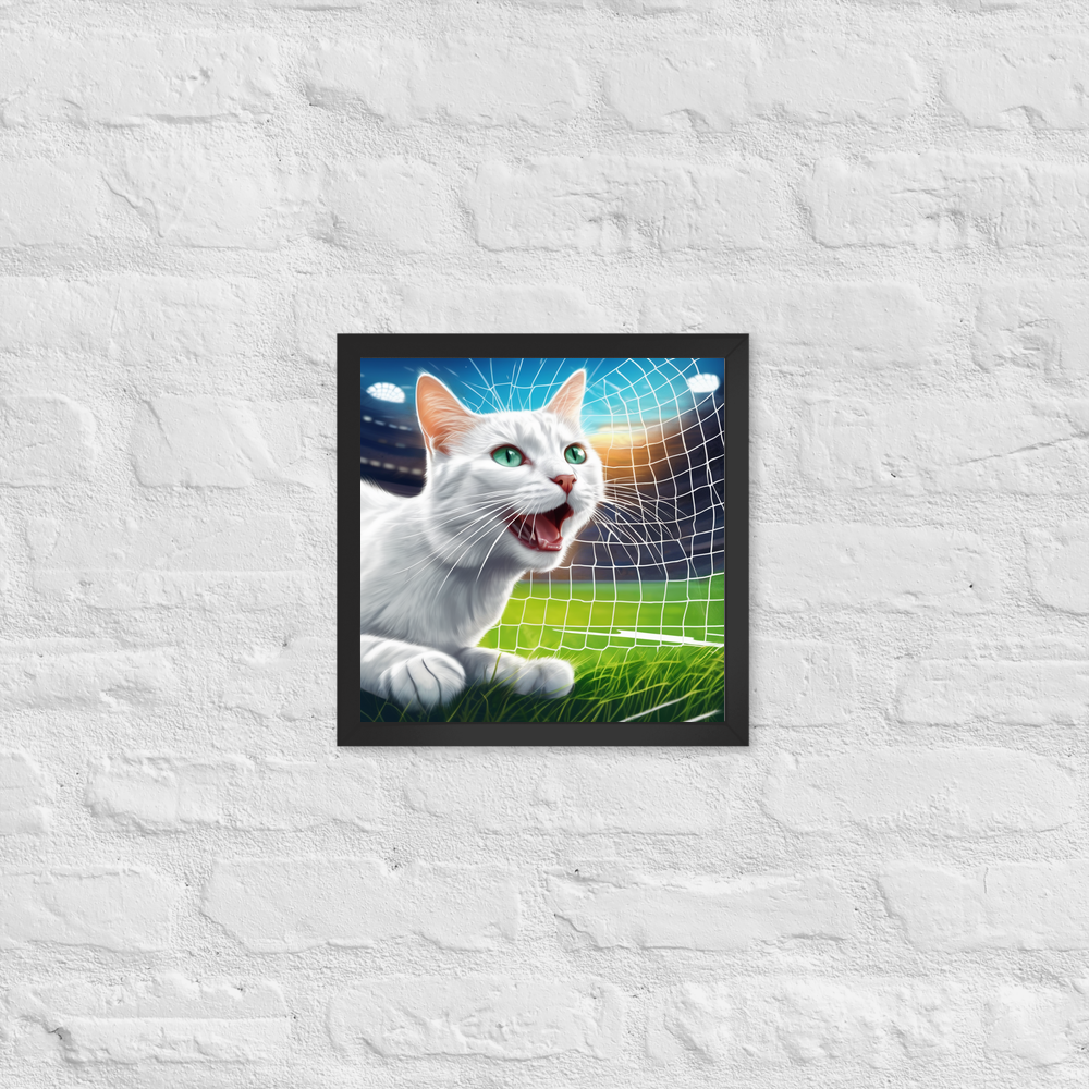 PugMug Custom White Companion Cat Framed Print