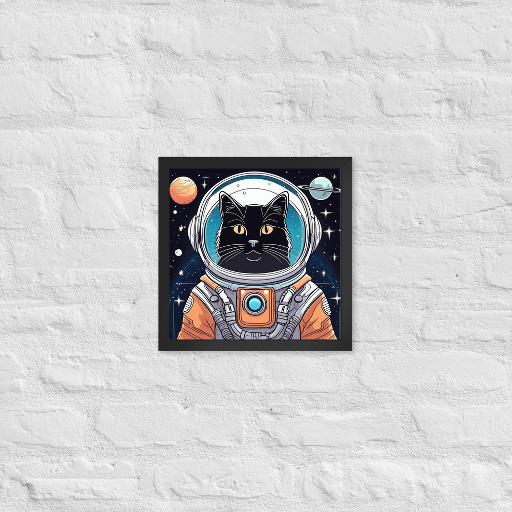 PugMug Custom Black Companion Cat Framed Print