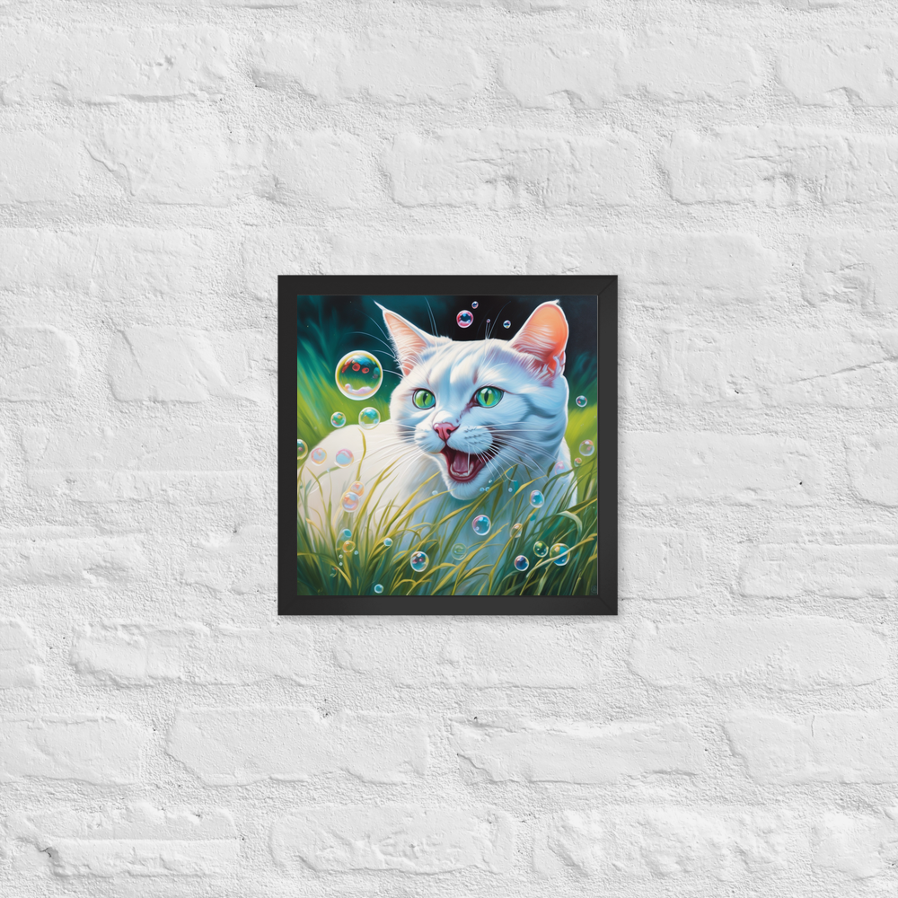 PugMug Custom White Exotic Cat Framed Print