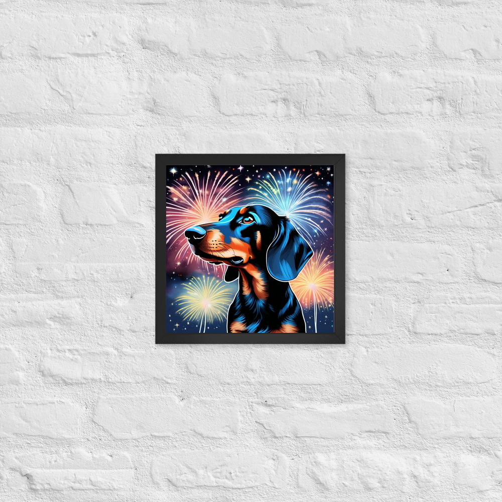 PugMug Custom Black Dachshund Framed Print