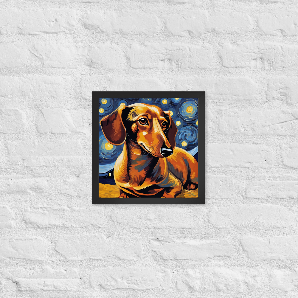 PugMug Custom Tan Dachshund Framed Print