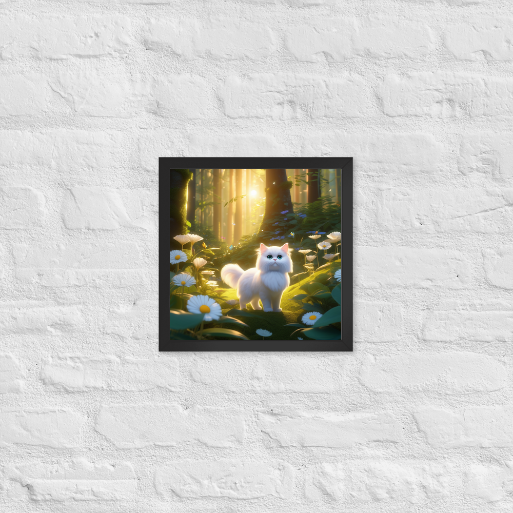 PugMug Custom White Persian Cat Framed Print