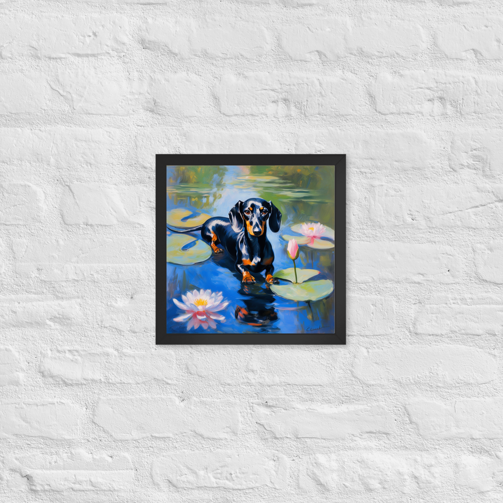 PugMug Custom Black Dachshund Framed Print