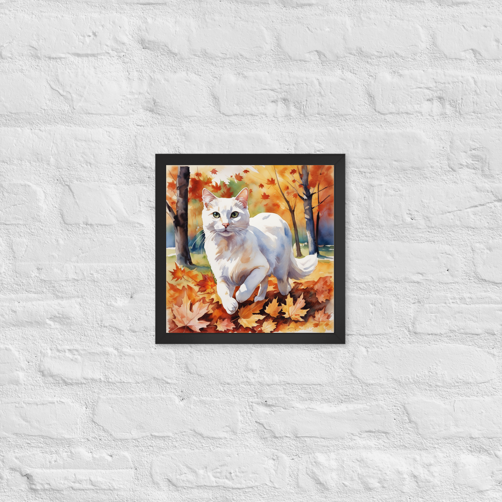 PugMug Custom White Companion Cat Framed Print