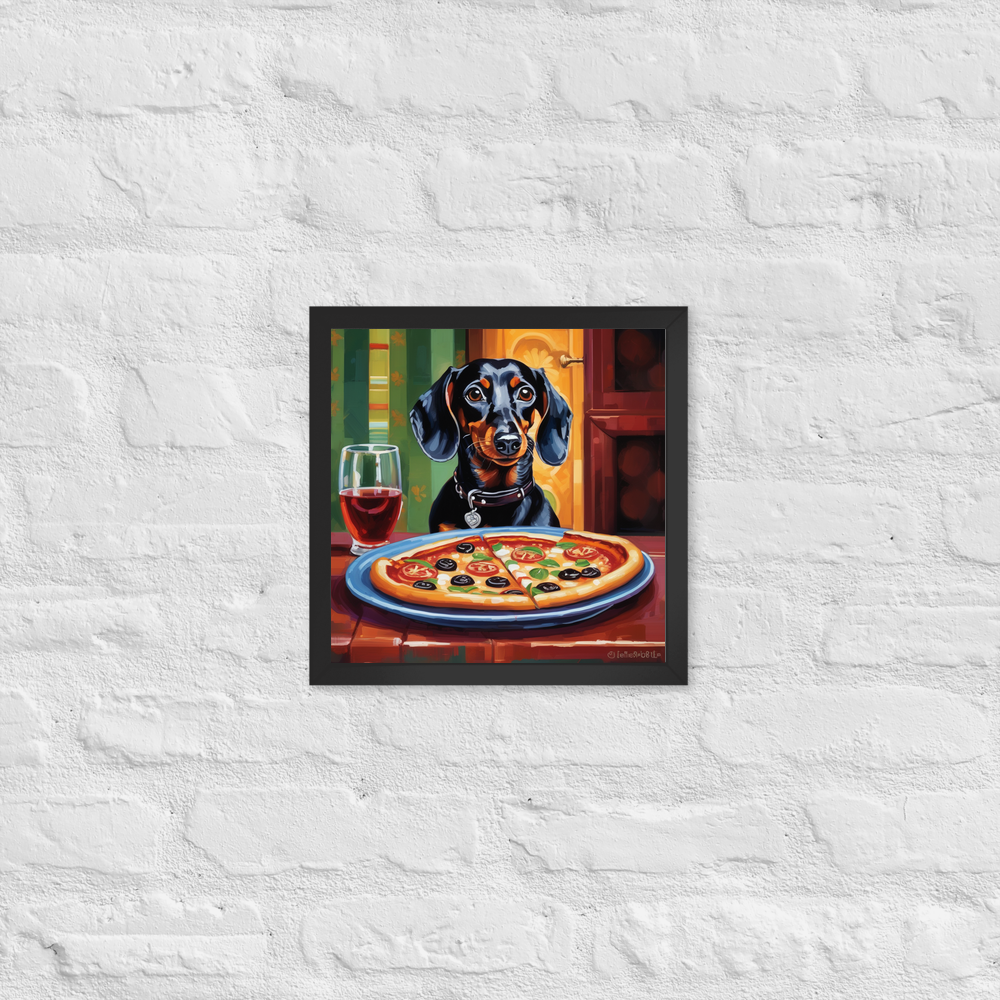 PugMug Custom Black Dachshund Framed Print