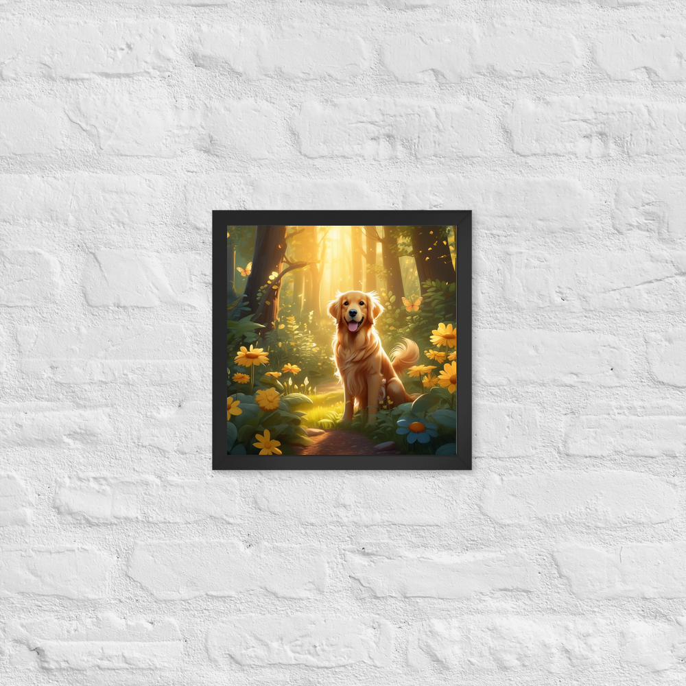 PugMug Custom Golden Retriever Framed Print
