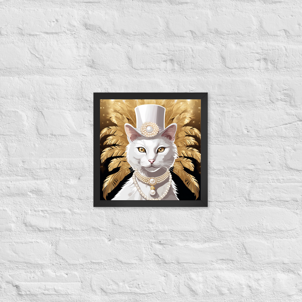 PugMug Custom White Companion Cat Framed Print