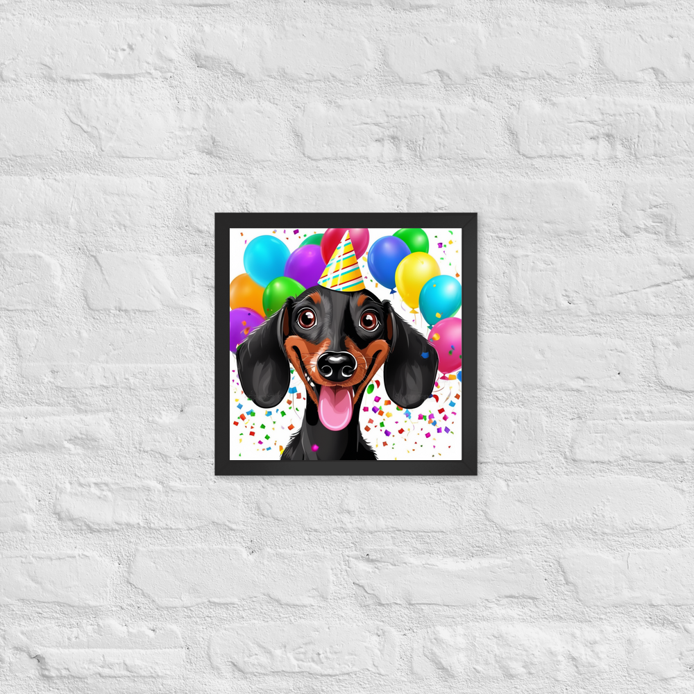 PugMug Custom Black Dachshund Framed Print