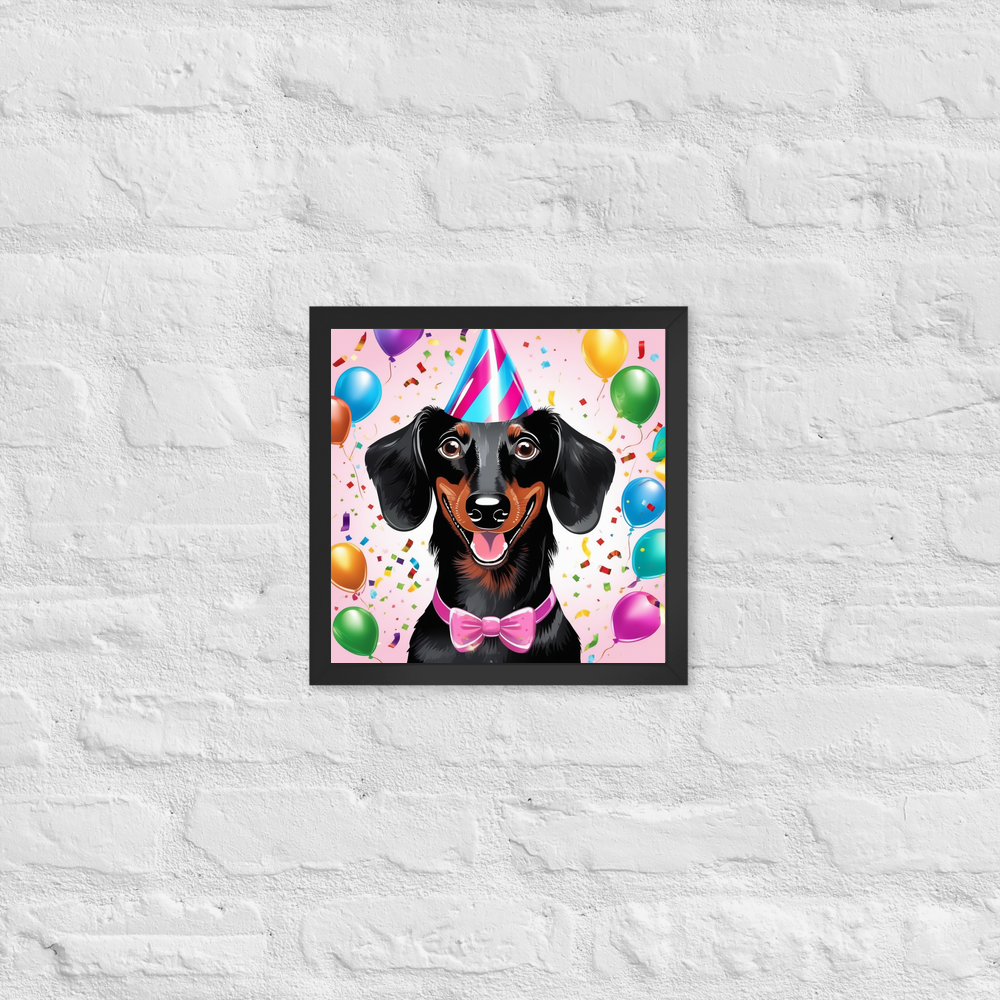 PugMug Custom Black Dachshund Framed Print