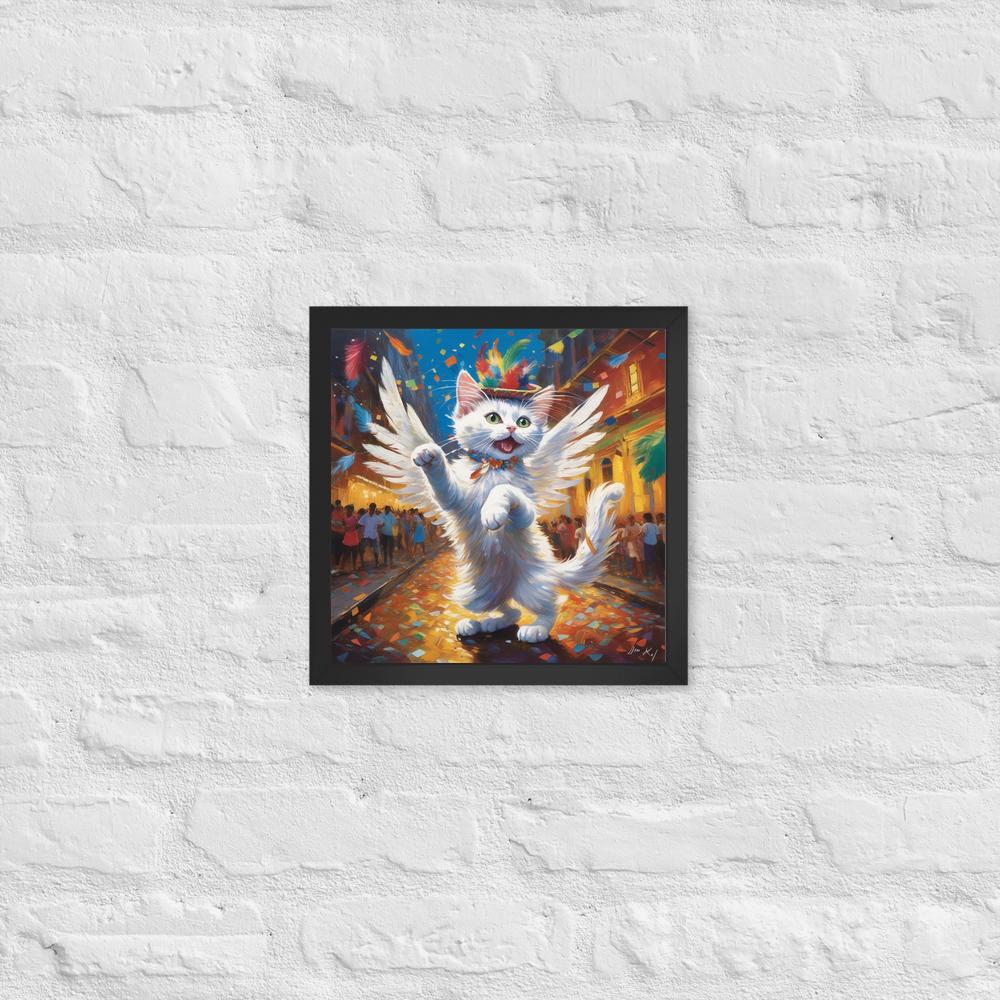 PugMug Custom White Companion Cat Framed Print