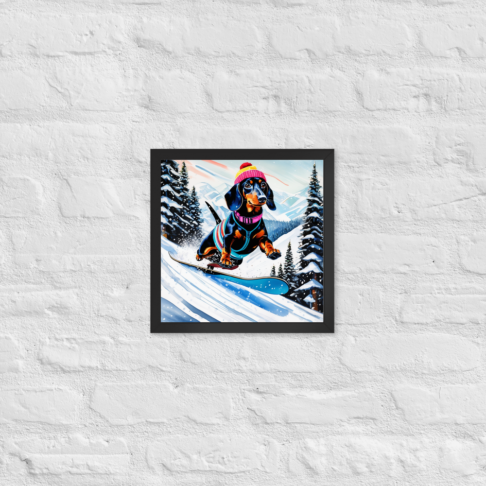PugMug Custom Black Dachshund Framed Print