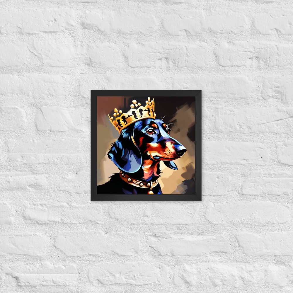 PugMug Custom Black Dachshund Framed Print