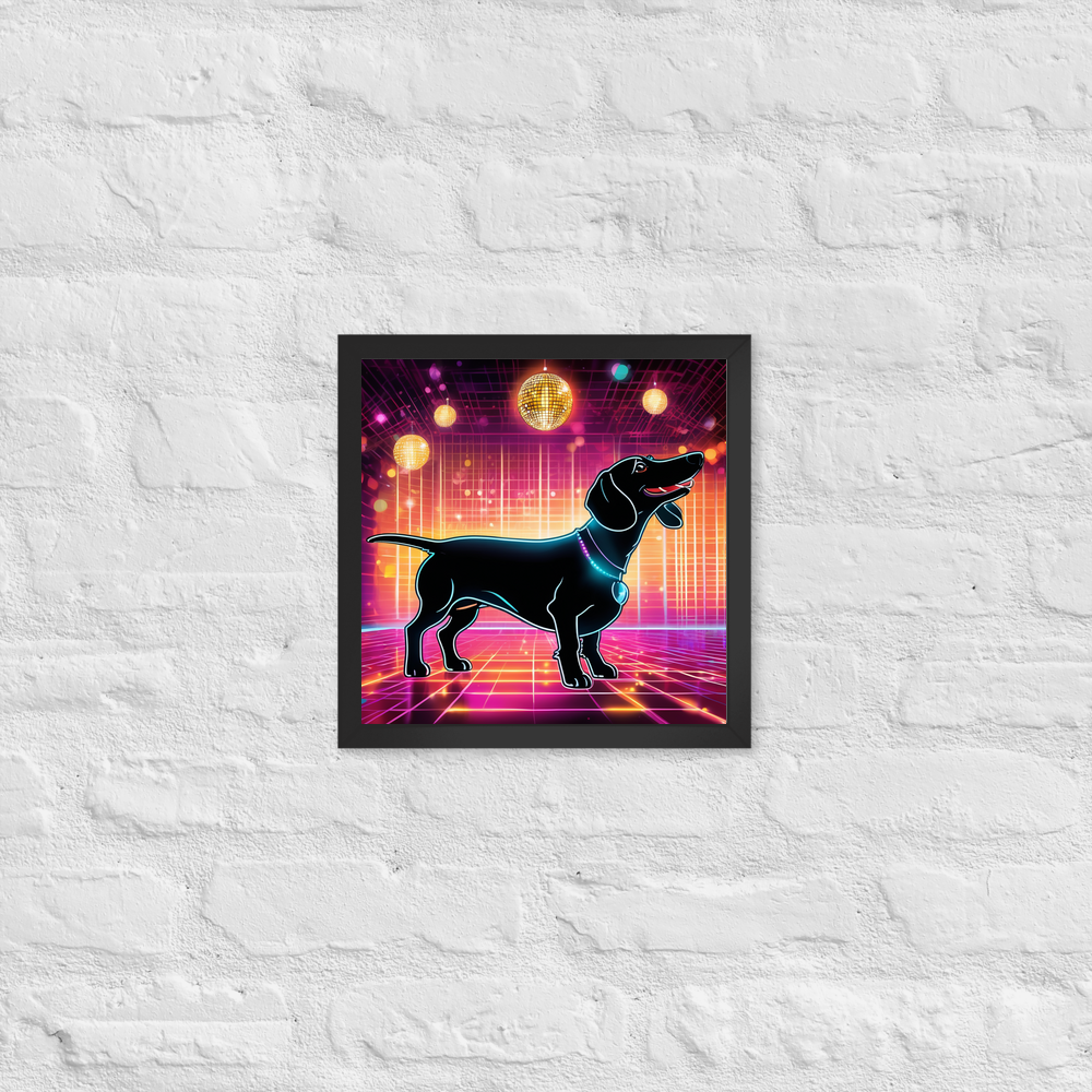 PugMug Custom Black Dachshund Framed Print