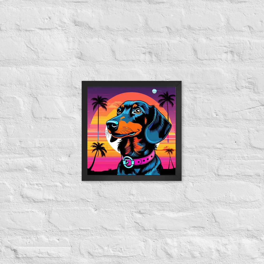 PugMug Custom Black Dachshund Framed Print