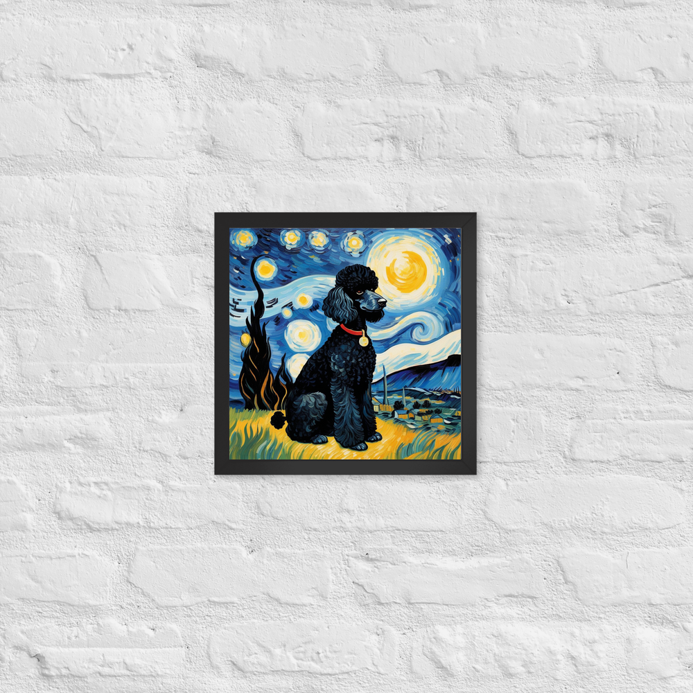 PugMug Custom Black Poodle Framed Print