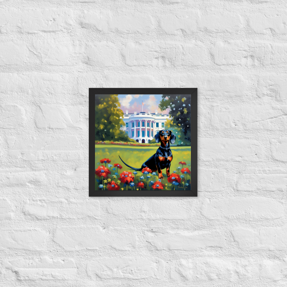 PugMug Custom Black Dachshund Framed Print