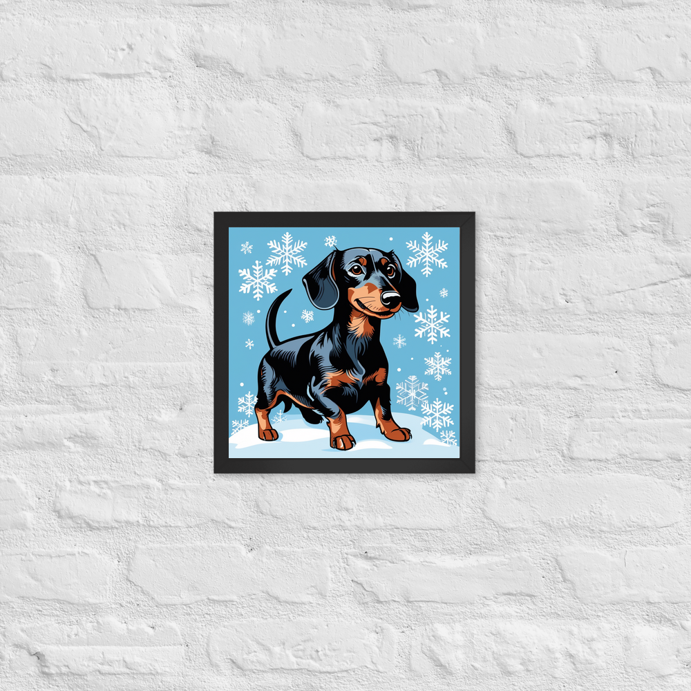 PugMug Custom Black Dachshund Framed Print