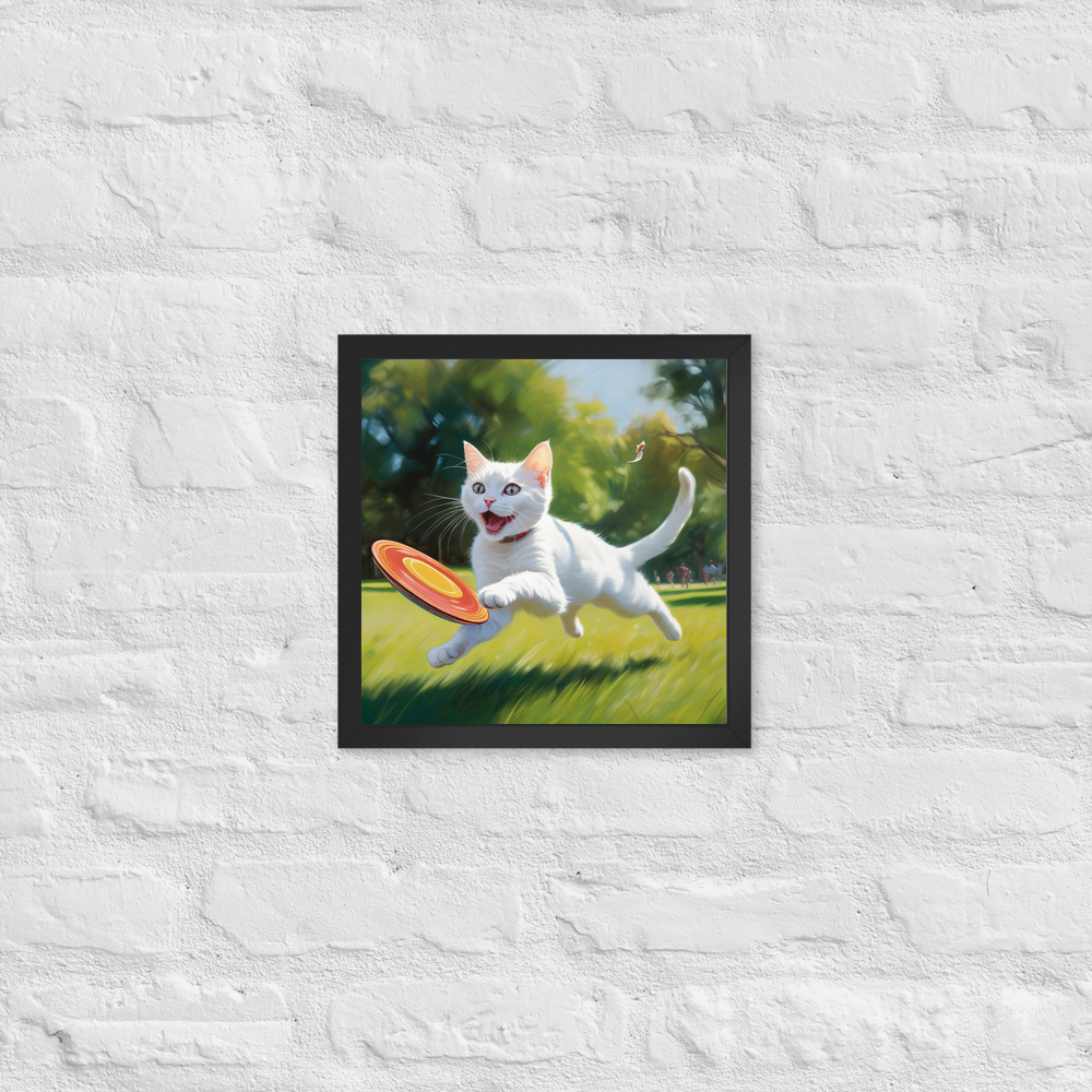 PugMug Custom White Companion Cat Framed Print
