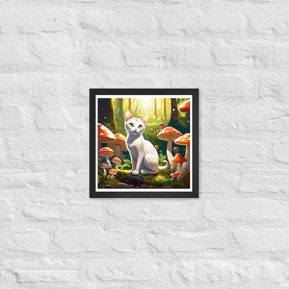 PugMug Custom White Abyssinian Cat Framed Print