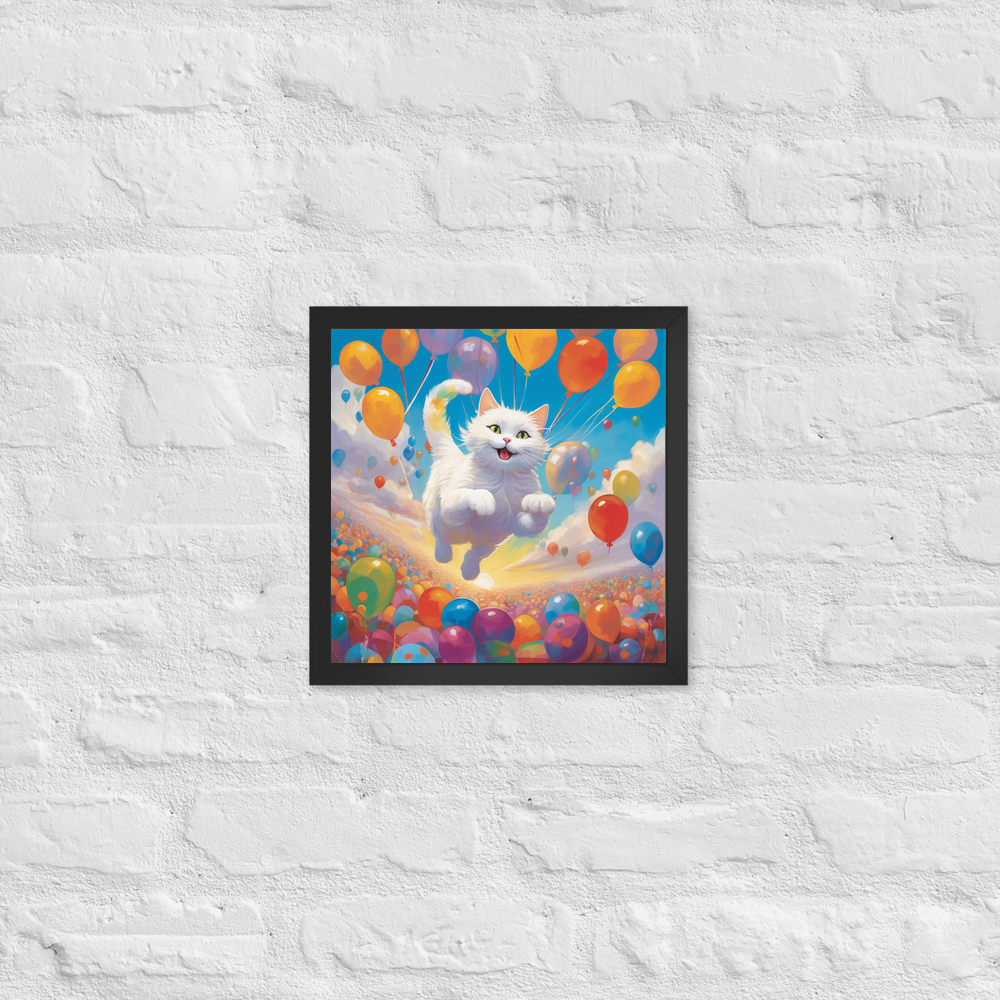 PugMug Custom White Companion Cat Framed Print