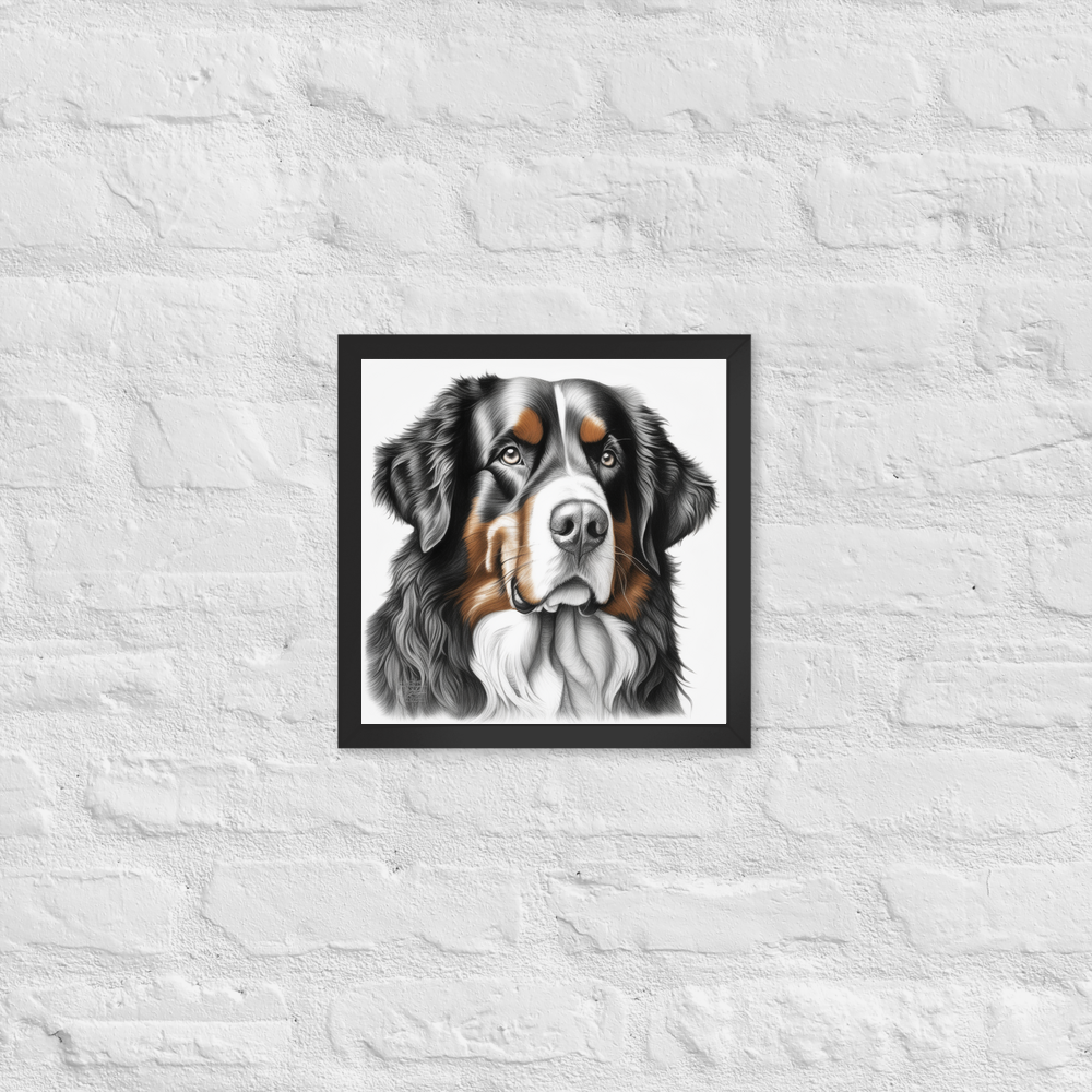 PugMug Custom Bernese Mountain Dog Framed Print