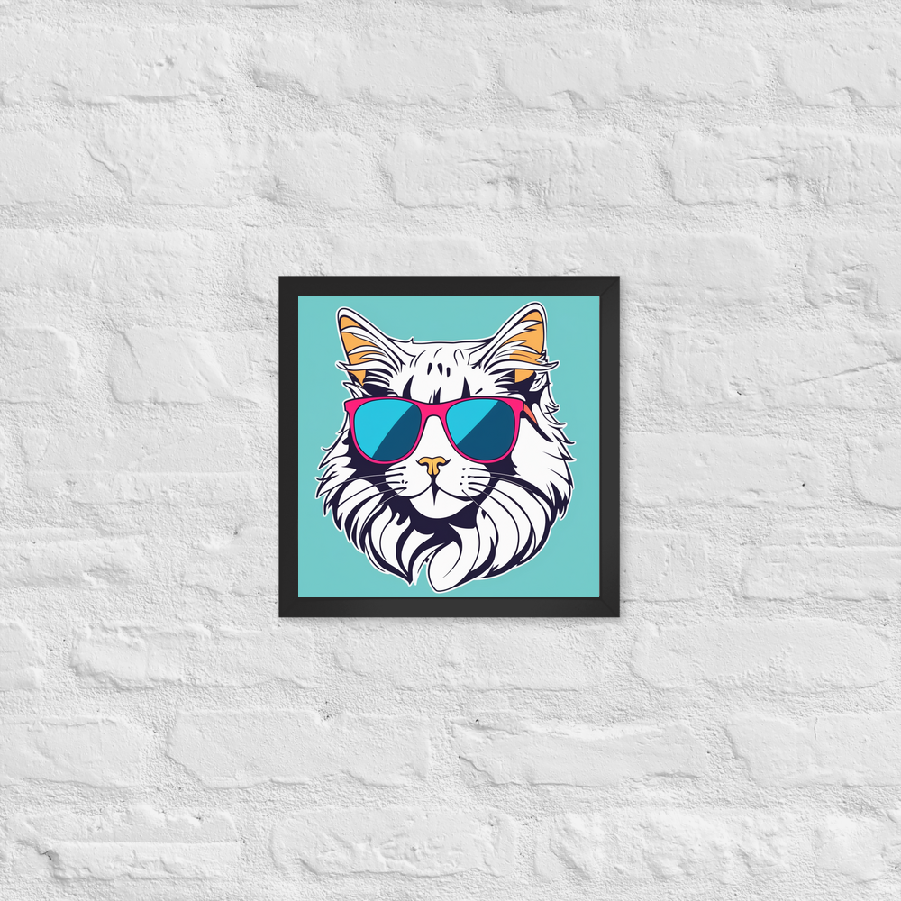 PugMug Custom White Maine Coon Cat Framed Print