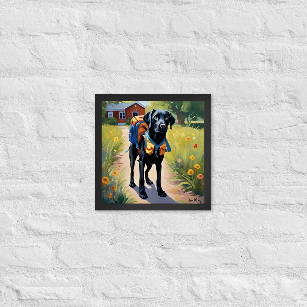 PugMug Custom Black Labrador Retriever Framed Print